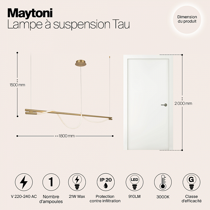 Светильник Maytoni MOD166PL-L20G3K