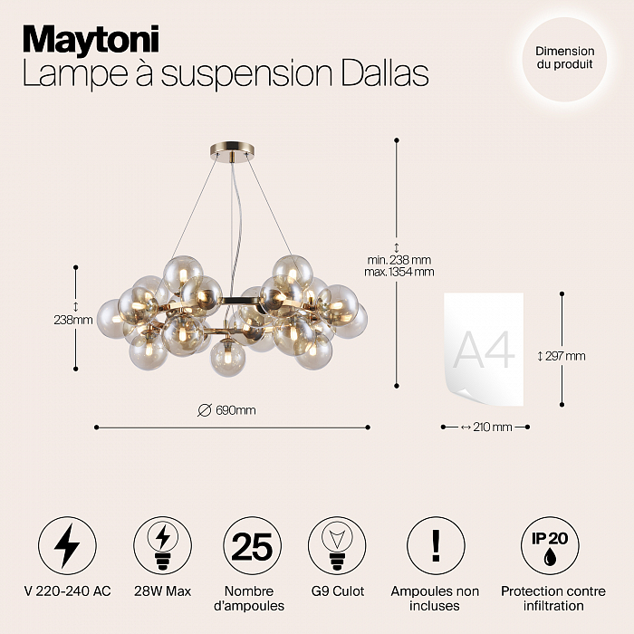 Светильник Maytoni MOD548PL-25G